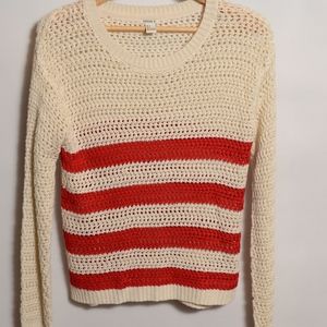 NWOT Forever 21 Red/Cream loose knit sweater.